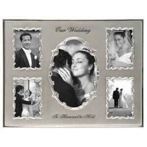 Malden International Our Wedding 5-Opening Silver Tone Collage Photo Frame